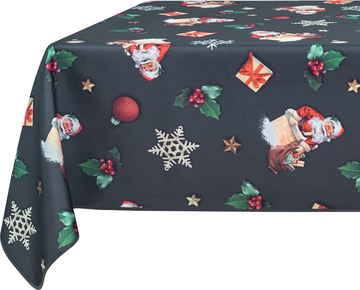 Kerst Tafelkleed Christmas Antraciet 145 x 240 cm