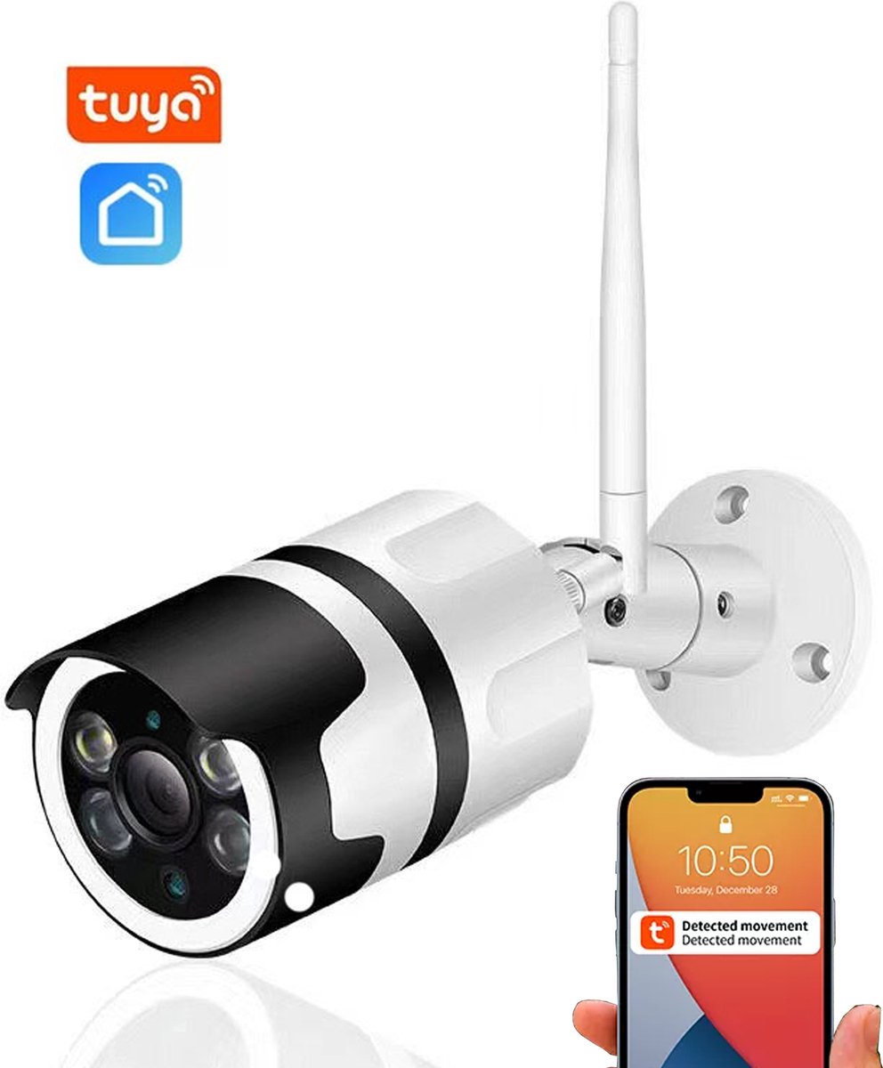 Denver Beveiligingscamera FULL HD met (Tuya) App - 2MP Wifi Camera voor Buiten met Infrarood LEDs - Bewegingsdetectie - IOC232