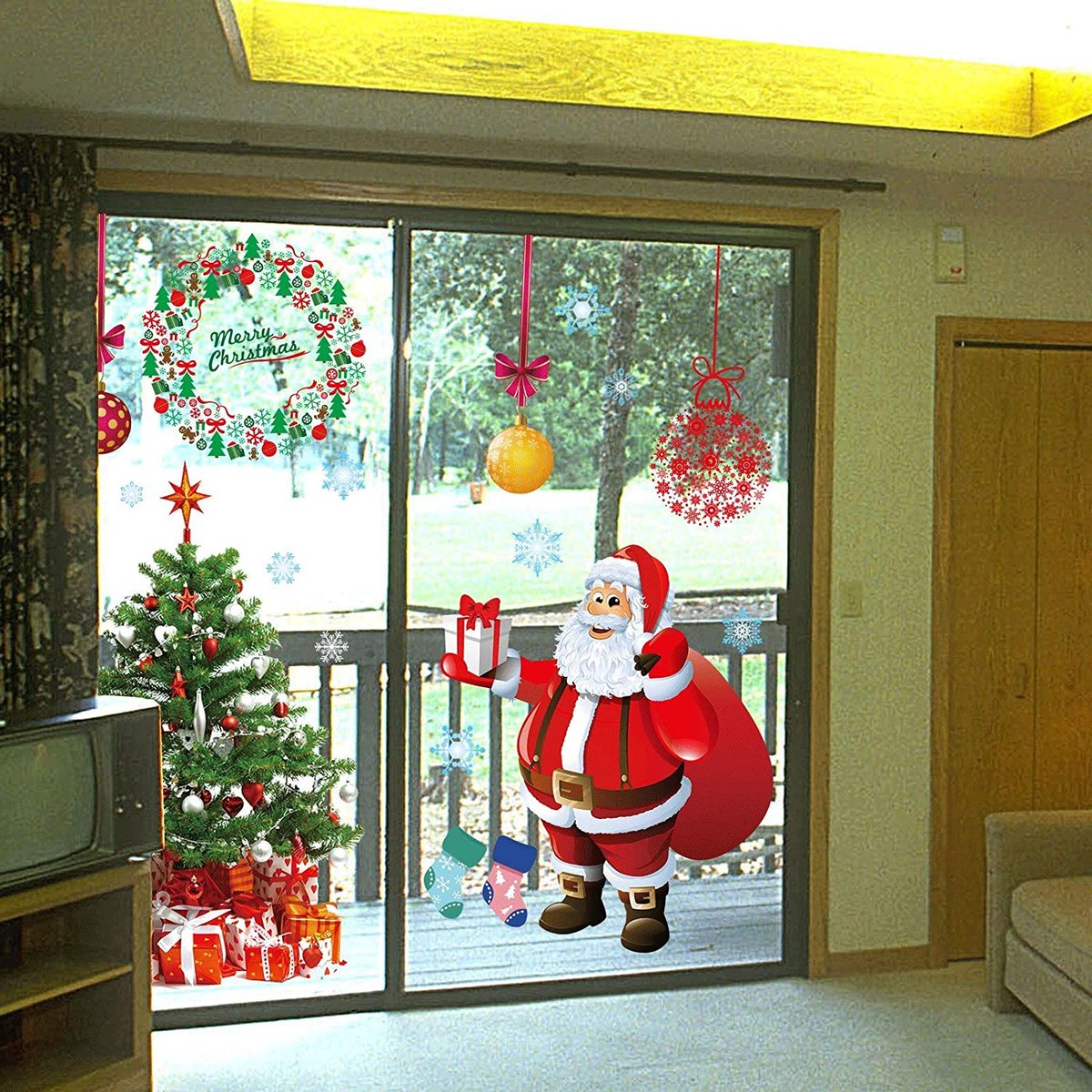 Raamafbeeldingen van Kerstman, voor Kerstmis, vitrine, decoratie,  raamdecoratieset,... | bol.com