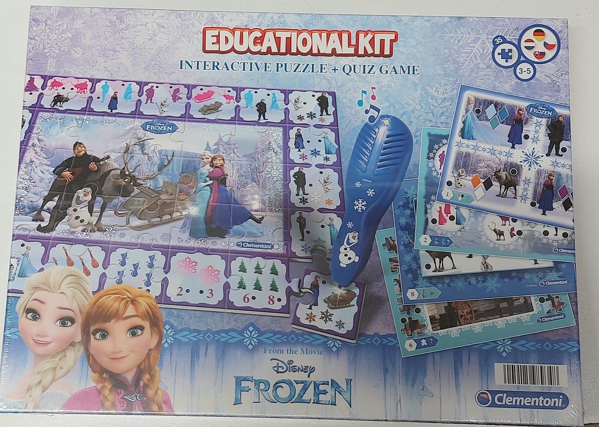 FROZEN EDUCATIONAL KIT INTERACTIVE PUZZLE + QUIZ GAME = CLEMENTONI