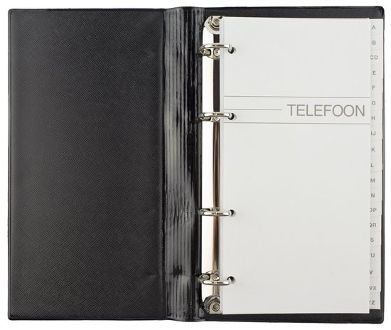 Registre téléphonique Kangaro AZ 4 anneaux noir