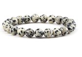 Bixorp Gems Dalmatiër Jaspis Edelstenen Armband - Gepolijste Edelsteen Kralenarmband