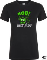 Klere-Zooi - Boo! I'm a Monster - Zwart Dames T-Shirt - XXL