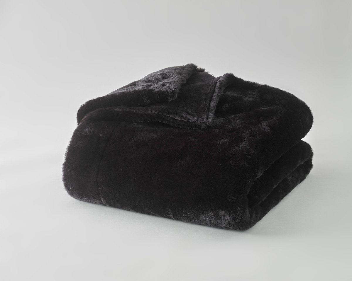Plaids Cocooning - fleece deken - plaid - Panthère noir- Panter-Superzachte fleece - 200 cm x 150 cm - imitatiebont