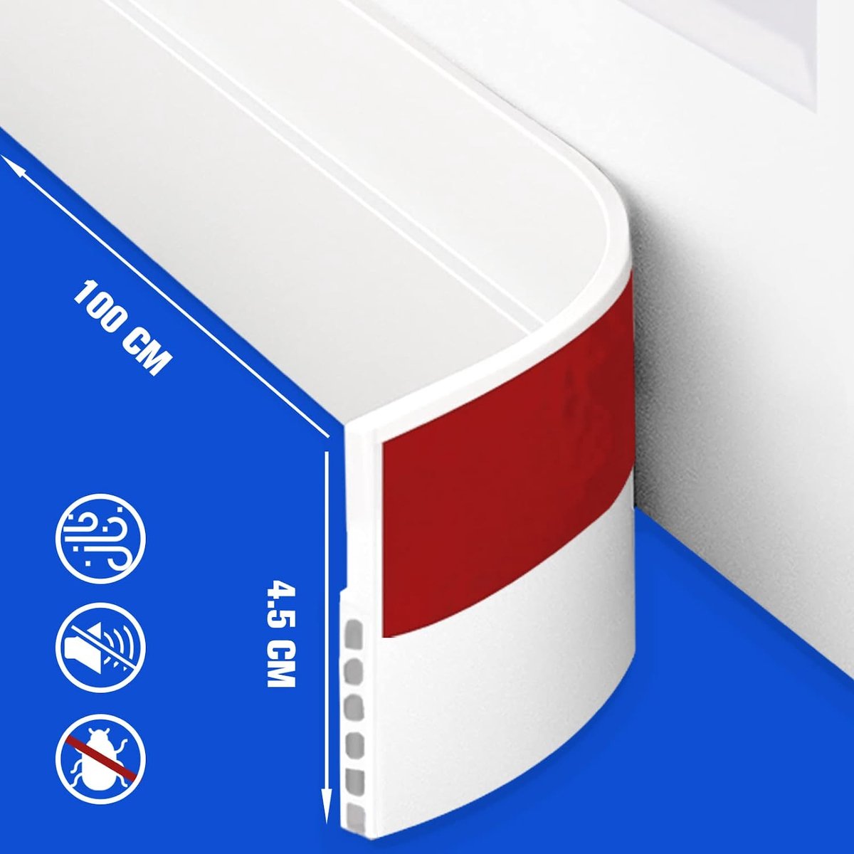 Deurafdichting, tochtstopper voor deuren van 100 cm, kan vrij worden
