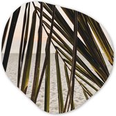 Organische Wanddecoratie - Kunststof Muurdecoratie- Organisch Schilderij - Palmblad - Zomer - Strand- 90x90 cm - Organische spiegel vorm op kunststof
