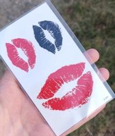 Kussende Lippen - Lipstick Kus - Sexy Lippen - Tijdelijke Tattoos - Nep Tatoeage - Verwijderbare Tattoo