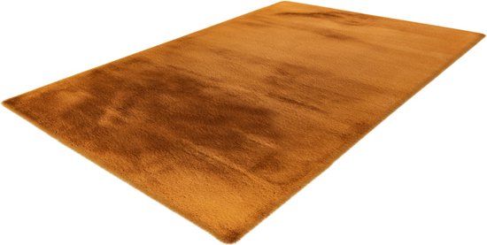 Lalee Heaven - Vloerkleed - Tapijt – Karpet - Hoogpolig - Superzacht - Fluffy - Shiny- Silk look- rabbit- 80x150 cm amber bruin