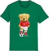 T-shirt Garçons Filles - Ours Football - Vert - Taille 128