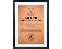Fotolijst Fotomaat 50x70 cm - MDF Hout- Zwart - Fotokader - 28mm profielbreedte - Posterlijst
