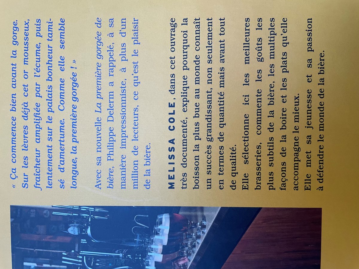 Tout sur la bière de Melissa Cole. Franstalige hardcover over bier. - back cover