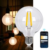 Aigostar 10YHZ - Smart LED Gloeilampen  - Lichtbron E27 - Slimme verlichting - G95 - Wifi Filament Lamp - Dimbaar - Warm licht - 6W