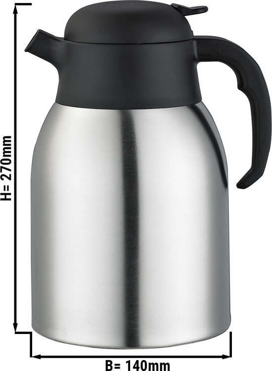 POMPKAN/ISOLEERKAN INH. 2,2LTR. DUBBELWANDIG ROESTVRIJSTAAL
