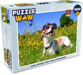 Puzzel Jack Russel hond met een zonnebril - Legpuzzel - Puzzel 1000 stukjes volwassenen