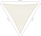 Schaduwdoek driehoek - 4,2x4,2x4,2m - Wit - Waterdoorlatend