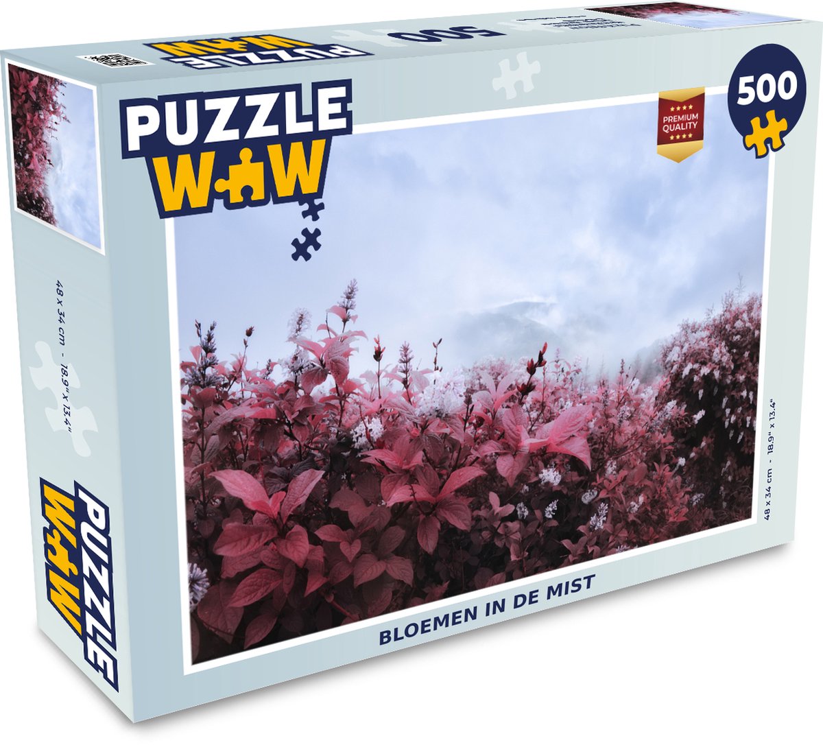 Puzzel Bloemen in de mist - Legpuzzel - Puzzel 500 stukjes