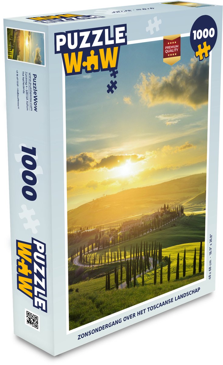 Puzzel Toscane - Zon - Italië - Legpuzzel - Puzzel 1000 stukjes volwassenen