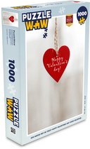 Puzzel Een hartje met de tekst happy valentines day voor valentijn - Legpuzzel - Puzzel 1000 stukjes volwassenen