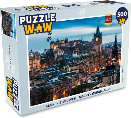 Puzzle Klok - Bâtiments - Nuit - Édimbourg - Puzzle - Puzzle 500 pièces