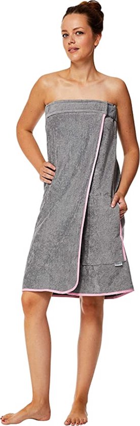 Set Da Sauna In Spugna 3 Pezzi – Kilt, Asciugamano E Telo Piccolo 100% Cotone OEKO-TEX, Grigio Scuro, Regolabile Con Taschina E Ricamo – Uomo/donna
