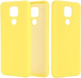 Voor Geschikt voor Xiaomi Redmi Note 9 / Redmi 10X 4G Pure Color Liquid Silicone Shockproof Full Coverage Case (Geel)