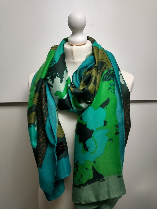 PANASIAM Scarf Batik 190X116cm, B020 Palm blue, L
