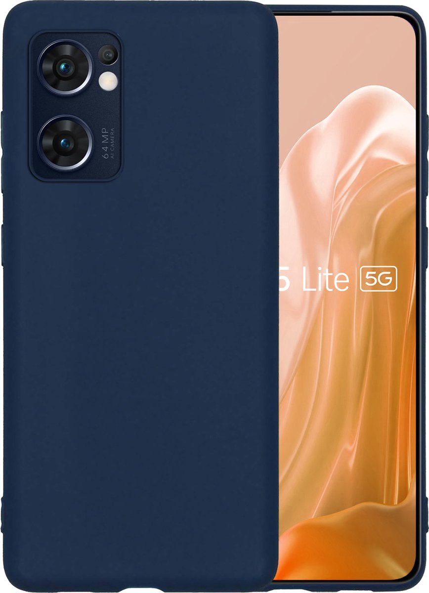 Hoesje - Geschikt voor OPPO Find X5 Lite - Sterk & Shockproof - Hoes Cover - Siliconen Case - Telefoonhoesjes - Donkerblauw