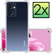 Hoes Geschikt voor OPPO Find X5 Lite Hoesje Siliconen Cover Shock Proof Back Case Shockproof Hoes - Transparant - 2x