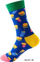 Chaussettes Enfants - Fries Hamburger Milkshake - Katoen - Unisexe - Pointure 33-38