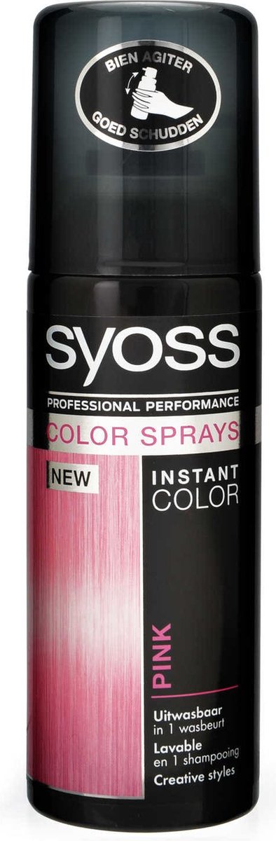 Syoss Color Spray Syoss Color Spray Pink - Haarspray Roze - Uitwasbaar. | bol.com