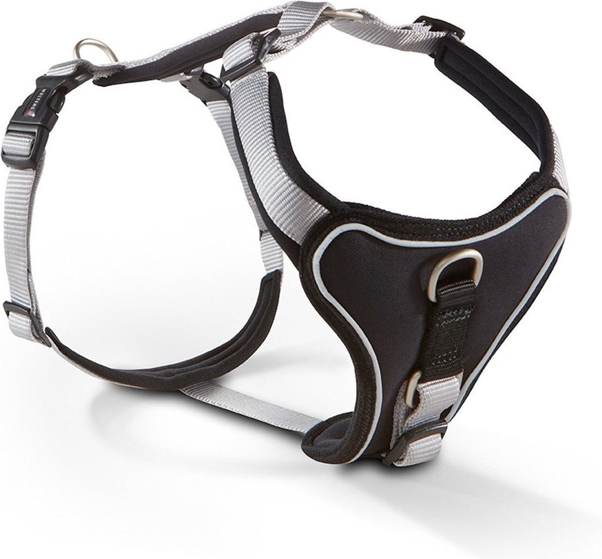 Wolters hondentuig gepolsterd Professional Comfort, maat 0: 30-35cm x 15mm zilver/zwart