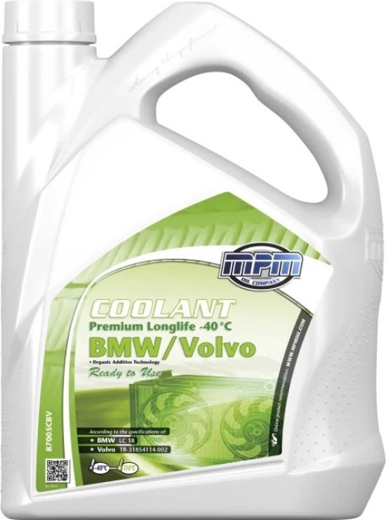 MPM koelvloeistof 40C BMW/Volvo 5 liter bol