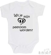 Body bébé doux au toucher "Seras-tu mon parrain ?" Unisexe Katoen Wit/noir Taille 56/62