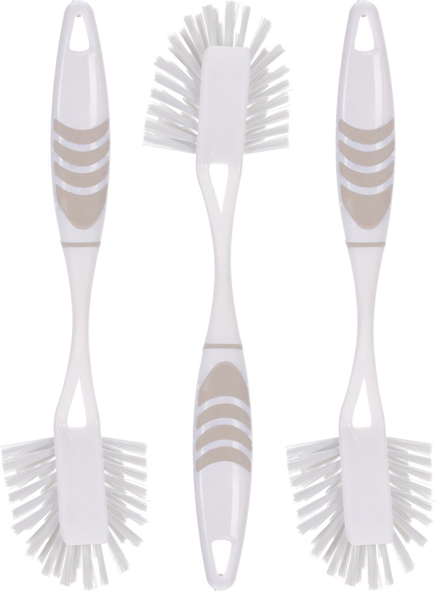 Goedkoopste Afwasborstel met ophang lus - 3x stuks - grijs - 29 cm