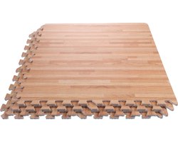 Merco – Fitness vloer – puzzelmat- Eva geluidsdempend – mat – Beukenhout kleur