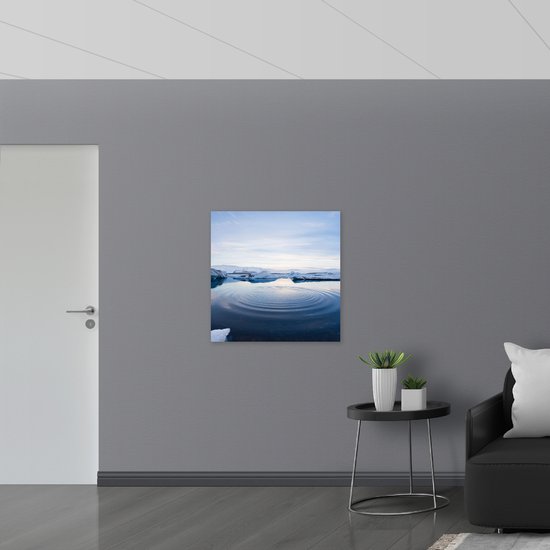 WallClassics - Drapeau - Glace fondante - 80x80 cm Photo sur Drapeau Polyester