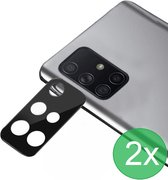 Camerascreenprotector 2x Geschikt voor Samsung Galaxy A52 (4G & 5G) / A52s - screen protector - glas - bescherm je camera - beschermglas - Zwart - ZT Accessoires