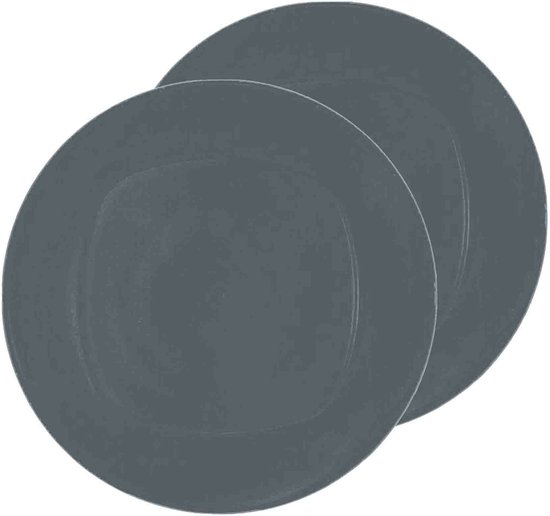 Excellent Houseware Ontbijt/dinerbordjes - 8x stuks - grijs - 20 cm van Excellent Houseware — afbeelding 3
