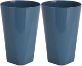 Excellent Houseware Gobelets en plastique incassables - bleu - 12 cm