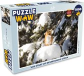 Puzzel Vos - Sneeuw - Boom - Legpuzzel - Puzzel 1000 stukjes volwassenen