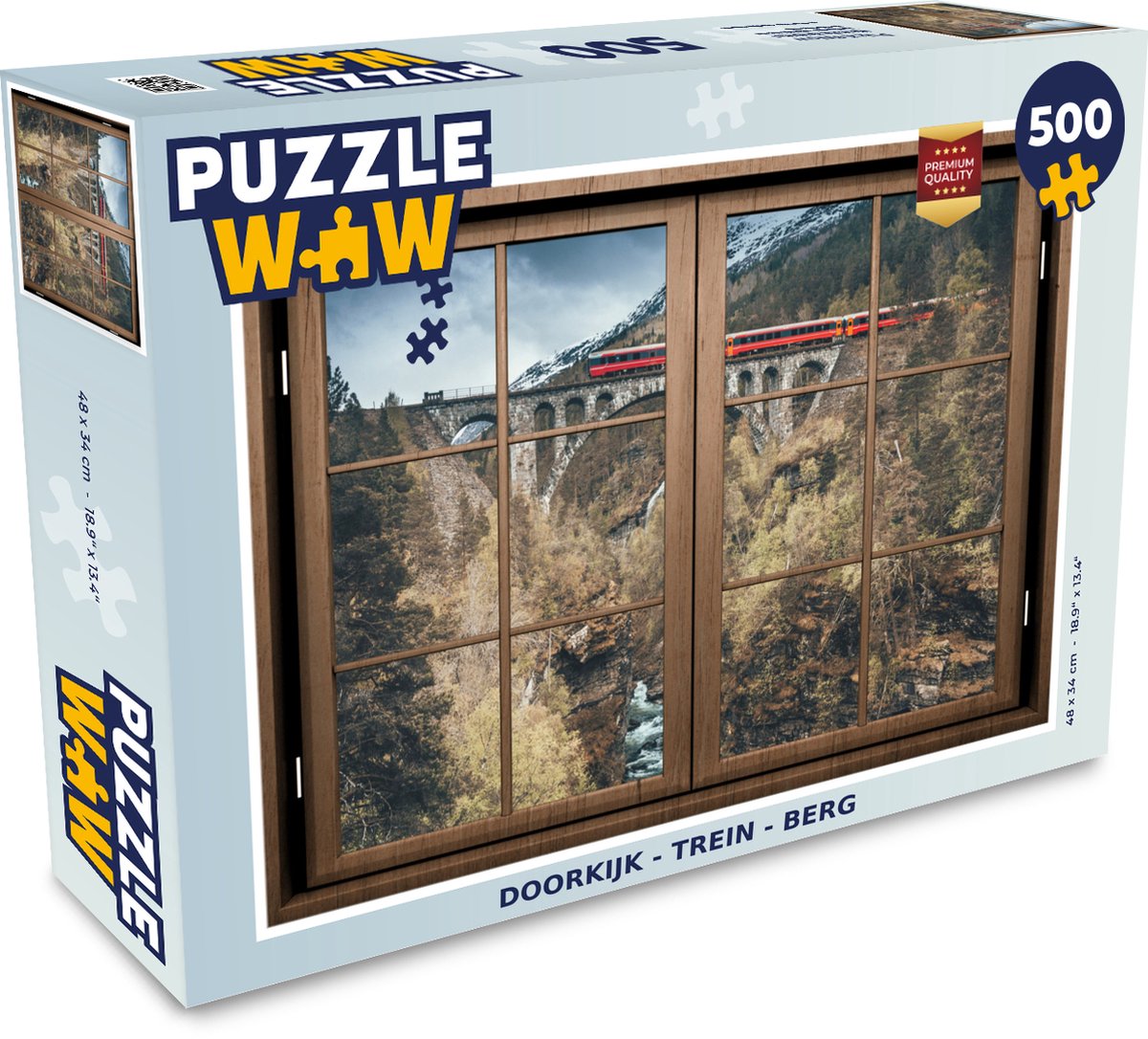 Puzzel Doorkijk - Trein - Berg - Legpuzzel - Puzzel 500 stukjes