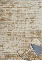 Tapis Abstrait Moderne - Doux - Tapis Lavable en Machine - Antidérapant - Fibres de Polyester Premium - Or - 120cm x 160cm