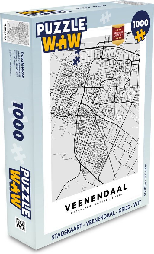 zondaar zegevierend . Puzzel Stadskaart - Veenendaal - Grijs - Wit - Legpuzzel - Puzzel 1000  stukjes... | bol.com