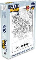 Puzzel Kaart - Spijkenisse - Zwart - Wit - Legpuzzel - Puzzel 500 stukjes