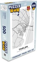 Puzzel Stadskaart - Tholen - Grijs - Wit - Legpuzzel - Puzzel 500 stukjes - Plattegrond