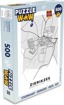 Puzzel Stadskaart - Zierikzee - Grijs - Wit - Legpuzzel - Puzzel 500 stukjes - Plattegrond