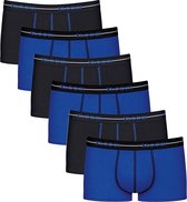 Sloggi Retro Short 6-Pack Heren Onderbroeken - Zwart/Blauw - Maat L