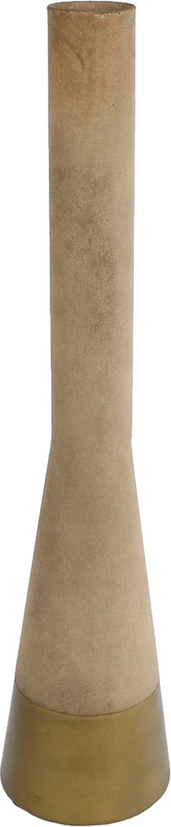 VAN MANEN Vaas "Tiffany" L goud/crème metaal 12x12x53cm Goud/creme