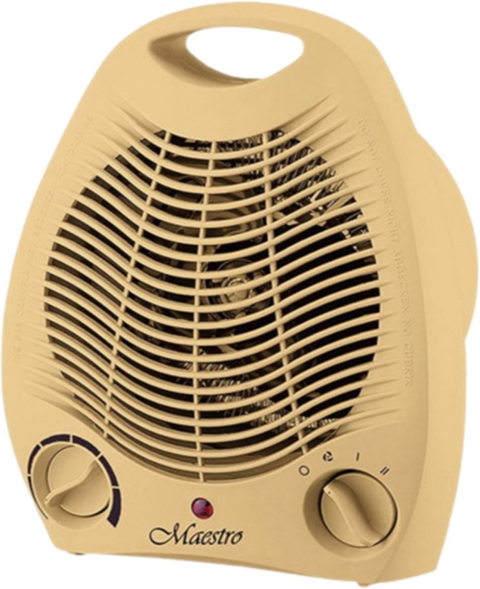 Maestro - Elektrische ventilatorkachel 2000W Drie werkingsmodi Warme en koude ventilator Handgreep - Beige