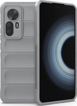 Mobigear Hoesje geschikt voor Xiaomi 12T Telefoonhoesje Flexibel TPU | Mobigear Bumpy Backcover | 12T Case | Back Cover - Grijs
